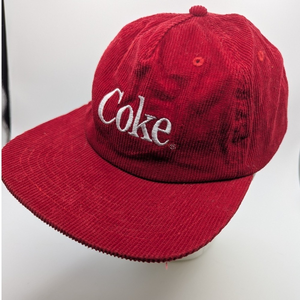Retro Coke Red‎ Snapback Embroidered Corduroy Hat Coca-Cola "Coke"